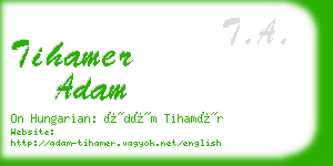 tihamer adam business card